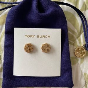 BRAND NEW Tory Burch T Logo Gold Stud Earrings
